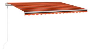 Automatisk markis med vindsensor & LED 400x300 cm orange/bru - Orange