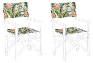 Uppsättning med Tyg till Solstolar 2 st Flamingo Mönster Polyester Solstolstyg Beliani