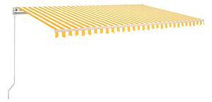 Markis manuellt infällbar 500x300 cm gul och vit - Gul