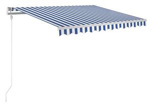 Automatisk markis 300x250 cm blå och vit - Blå