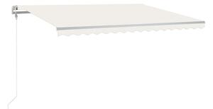 Automatisk markis med vindsensor & LED 400x350 cm gräddvit - Vit