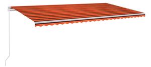 Markis manuellt infällbar med LED 600x300 cm orange och brun - Orange