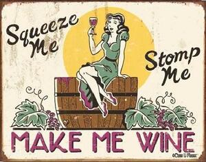 Metallskylt MOORE - make me wine