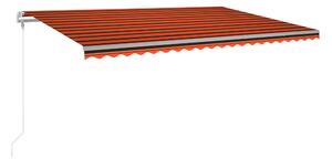 Automatisk markis med vindsensor & LED 500x300cm orange/brun - Orange