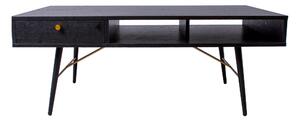 REMICH Soffbord 115 cm med Förvaring Låda+Hylla Svart/Koppar -