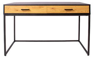BOEKEL Skrivbord 120 cm med Förvaring 2 Lådor Ekfärg/Svart -