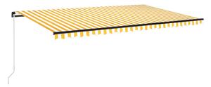 Markis manuellt infällbar med LED 500x300 cm gul och vit - Gul