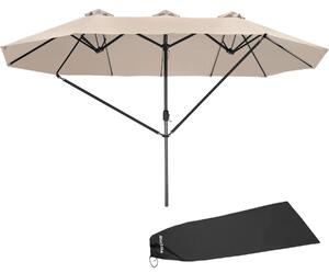 Tectake 404253 parasoll silia 460x270cm med 3 vindskydd - beige