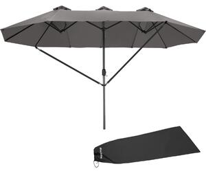 Tectake 404256 parasoll silia 460x270cm med 3 vindskydd - grå