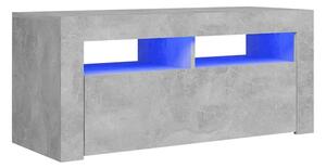 TV-bänk med LED-belysning betonggrå 90x35x40 cm - Grå
