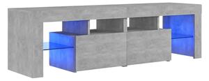 TV-bänk med LED-belysning betonggrå 140x35x40 cm - Grå