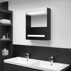 Spegelskåp med LED blank svart 50x14x60 cm - Svart
