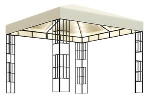 Paviljong med ljusslinga LED 3x3 m gräddvit - Vit