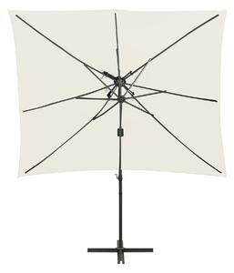 Frihängande parasoll med ventilation sand 250x250 cm - Beige