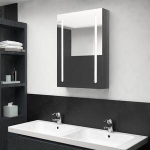 Spegelskåp med LED grå 50x13x70 cm - Grå
