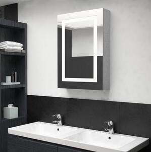 Spegelskåp med LED betonggrå 50x13x70 cm - Grå