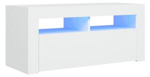 TV-bänk med LED-belysning vit 90x35x40 cm - Vit