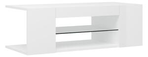 TV-bänk med LED-belysning vit högglans 90x39x30 cm - Vit