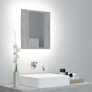 Spegelskåp med LED betonggrå 40x12x45 cm - Grå