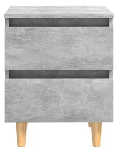 Sängbord med massiva furuben betonggrå 40x35x50 cm - Grå