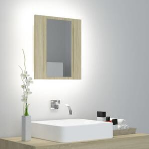 Spegelskåp med LED sonoma-ek 40x12x45 cm - Brun