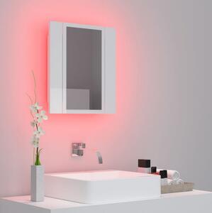 Spegelskåp för badrum LED vit högglans 40x12x45 cm - Vit