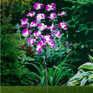 HI Soldriven LED-trädgårdslampa orkidé 75 cm - Lila