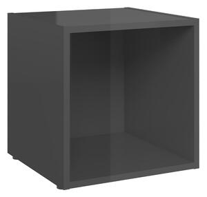 TV-bänk grå högglans 37x35x37 cm spånskiva - Grå
