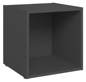 TV-bänk 2 st grå 37x35x37 cm spånskiva - Grå