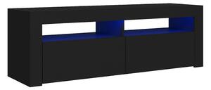 TV-bänk med LED-belysning svart 120x35x40 cm - Svart