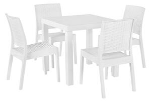 Trädgårdsset av bord och 4 stolar FOSSANO - Vit