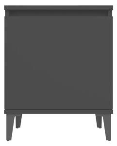 Sängbord med metallben 2 st svart 40x30x50 cm - Svart