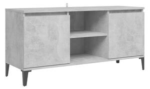 TV-bänk med metallben betonggrå 103,5x35x50 cm - Grå