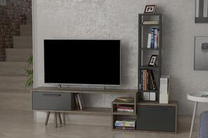 LOGGY Tv-möbelset 167 cm Antracit/Mörkbrun/Svart -