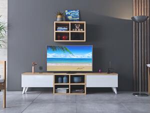 BOCO PEREZ Tv-möbelset 160 cm Mörkbrun/Vit -