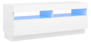 TV-bänk med LED-belysning vit 100x35x40 cm - Vit