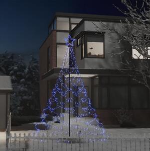 Julgran med metallstång 500 LEDs blå 3 m - Blå
