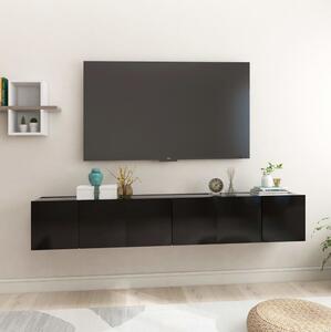 Hängande TV-skåp 3 st svart 60x30x30 cm - Svart