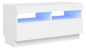 TV-bänk med LED-belysning vit 80x35x40 cm - Vit