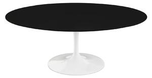 Knoll - Saarinen Oval Table - Soffbord, Vitt underrede, skiva i Svart laminat - Soffbord - Eero Saarinen - Svart - Metall/Trä