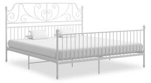 Sängram vit metall och plywood 180x200 cm - Vit