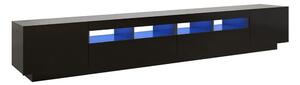 TV-bänk med LED-belysning svart 260x35x40 cm - Svart