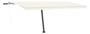 Markis automatisk fristående 500x350 cm gräddvit - Vit