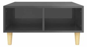 Soffbord grå högglans 60x60x30 cm spånskiva - Grå