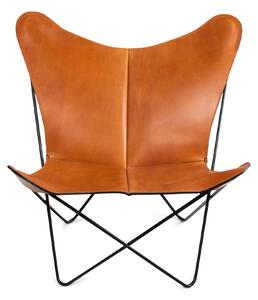 OX Denmarq - Trifolium Chair Black Steel Frame Leather Hazelnut - Fåtöljer - Dennis Marquart - Brun - Läder/Metall