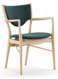 House of Finn Juhl - 46 Armchair, Clear oiled oak, Cat. 3 Watercolour, Cast Iron - Matstolar - Finn Juhl - Träfärgad,Grå,Blå - Trä/Textilmaterial