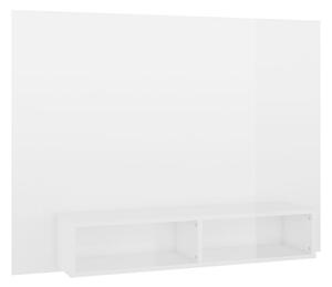 Väggmonterat tv-skåp vit högglans 120x23,5x90 cm spånskiva - Vit