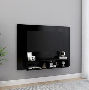 Väggmonterat tv-skåp svart 120x23,5x90 cm spånskiva - Svart