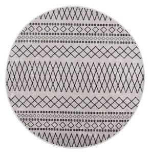 Matta tvättbar Ï†120 cm svart och vit halkfri - Flerfärgad