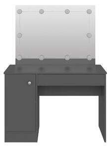 Sminkbord med LED-belysning 110x55x145 cm MDF grå - Grå